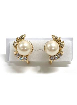 パールカットガラスリーフイヤリング の画像1