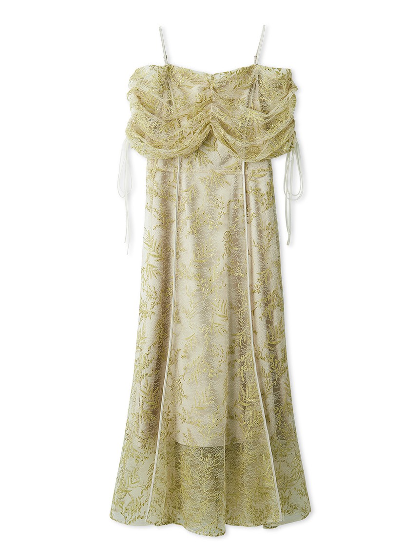 【FRAY I.D】シークインフラワーオフショルワンピース の画像1