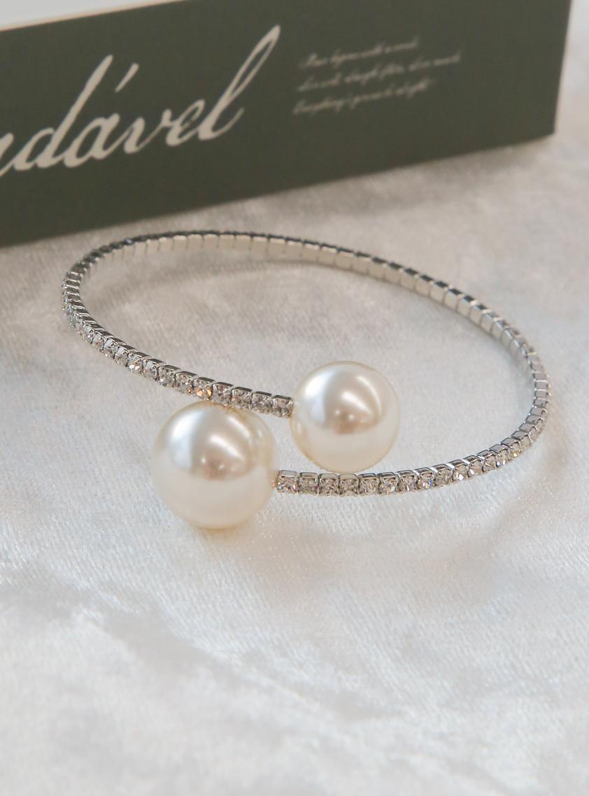 ダブルパールストーンバングル の画像1