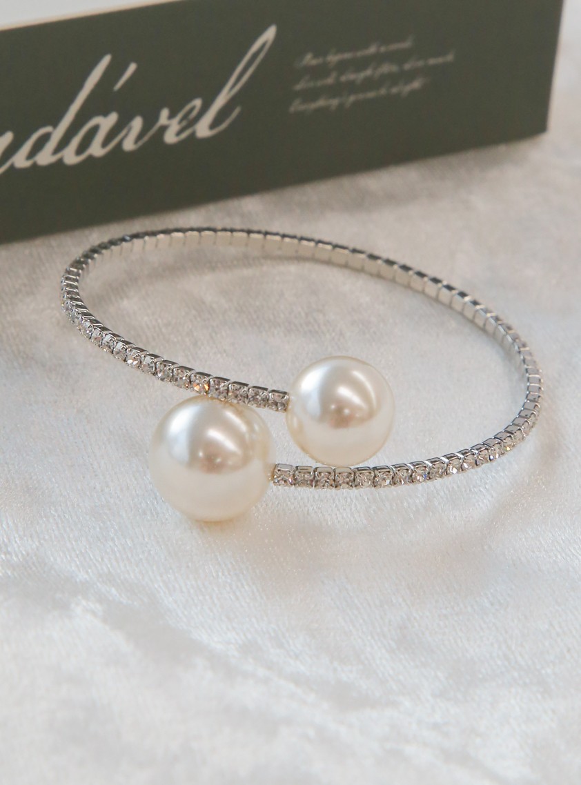 ダブルパールストーンバングル の画像1