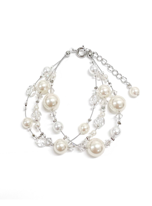 パールクリアビーズ3連ワイヤー の画像2